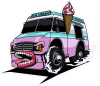 Barevné monster auto 008 levá zmrzlinář