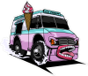 Barevné monster auto 008 pravá zmrzlinář