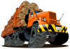 Barevné nákladní auto 009 pravá karikatura těžba dřeva