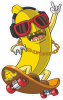 Barevný banán 002 pravá král skateboardu