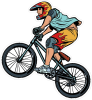 Barevný cyklista 002 levá horské kolo MTB