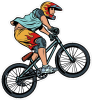 Barevný cyklista 002 pravá horské kolo MTB