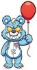Barevný ďábelský medvídek 002 pravá s balónkem