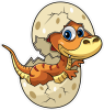 Barevný dinosaurus 013 pravá vylíhlé baby