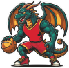 Barevný drak 025 levá basketbal