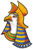 Barevný egyptský motiv 005 levá orel s čelenkou