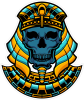 Barevný egyptský motiv 008 lebka faraonova