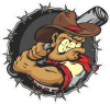 Barevný hráč baseballu pravá