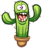 Barevný kaktus 001 pravá roztančený