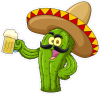 Barevný kaktus 005 levá sombrero a pivo