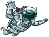 Barevný kosmonaut 002 pravá stav beztíže