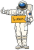 Barevný kosmonaut 004 levá letím na Mars