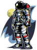 Barevný kosmonaut 010 levá ve vesmíru