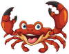 Barevný krab 003 levá vesele mává klepýtky