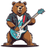 Barevný medvěd 017 pravá rockový kytarista