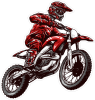 Barevný motorkář 003 pravá motokros