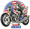 Barevný motorkář 007 kostra s americkou vlajkou made in America