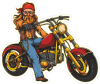 Barevný motorkář 008 pravá Harley