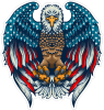 Barevný orel 006 s americkou vlajkou