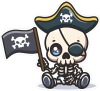 Barevný pirát 012 levá smrtka baby s vlajkou