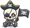 Barevný pirát 012 pravá smrtka baby s vlajkou