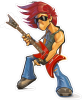 Barevný rocker 001 levá s kytarou