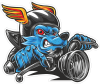 Barevný vlk 007 pravá motorkář