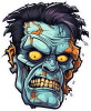 Barevný zombík 017 pravá hlava