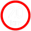 Maximální rychlost 20km - nejvyšší konstrukční rychlost