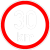 Maximální rychlost 30km - nejvyšší konstrukční rychlost