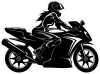 Tištěná motorkářka 002 černobílá pravá