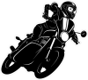 Tištěná motorkářka 003 černobílá pravá