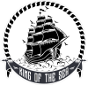 Tištěná plachetnice 001 černobílá král moře