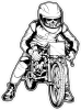 Tištěná smrtka 002 černobílá pravá motorkář