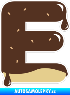 Samolepka Barevná abeceda 001 písmeno E s čokoládovou polevou