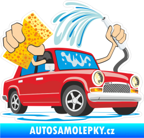 Samolepka Barevná automyčka 001 pravá ruční mytí aut