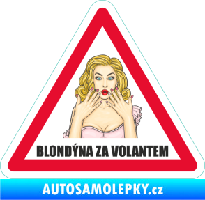 Samolepka Barevná blondýna za volantem