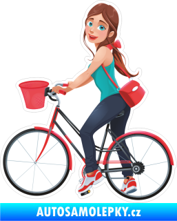 Samolepka Barevná cyklistka 001 levá