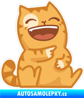 Samolepka Barevná kočka 002 pravá smích