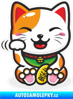 Samolepka Barevná kočka 009 čínská pro štěstí