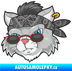 Samolepka Barevná kočka 019 levá drsný frajer