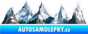 Samolepka Barevná krajina hory 003 levá zasněžené vrcholy