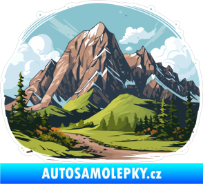 Samolepka Barevná krajina hory 005 levá