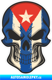 Samolepka Barevná lebka 015 vlajka Kuba