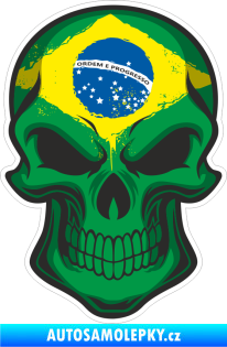 Samolepka Barevná lebka 018 vlajka Brazílie