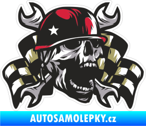Samolepka Barevná lebka 024 pravá moto