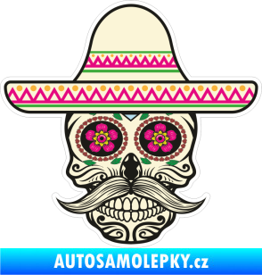 Samolepka Barevná lebka 041 mexická