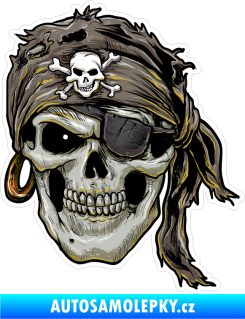 Samolepka Barevná lebka 047 pravá pirátská