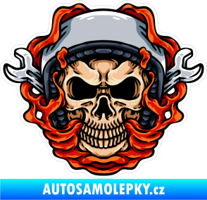 Samolepka Barevná lebka 083 mechanik