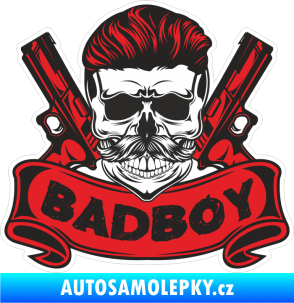 Samolepka Barevná lebka 117 bad boy zbraně
